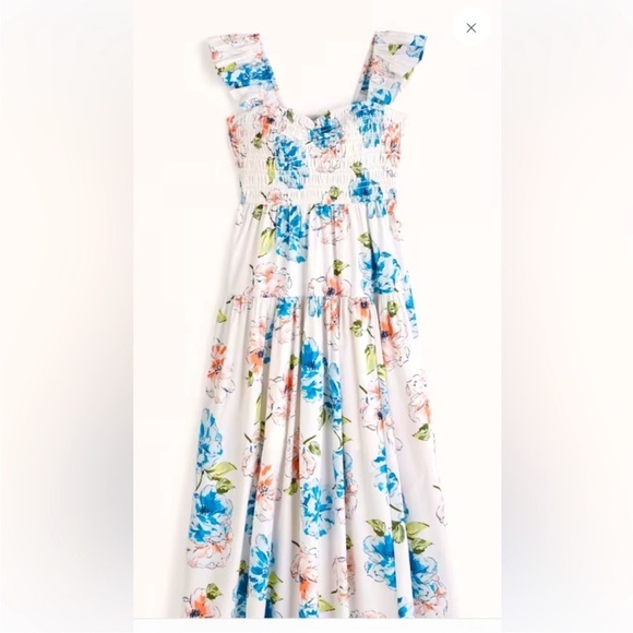 Abercrombie & Fitch Dresses & Skirts - NWT Abercrombie & Fitch Ruffle Strap Smocked Floral Midi Dress Size XS